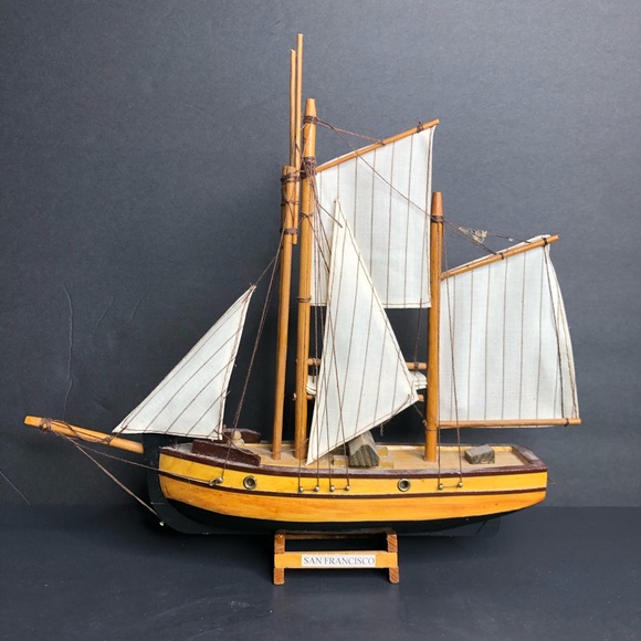 Unbranded Other - Ship Wooden Model Cloth Sails - Fully Assembled